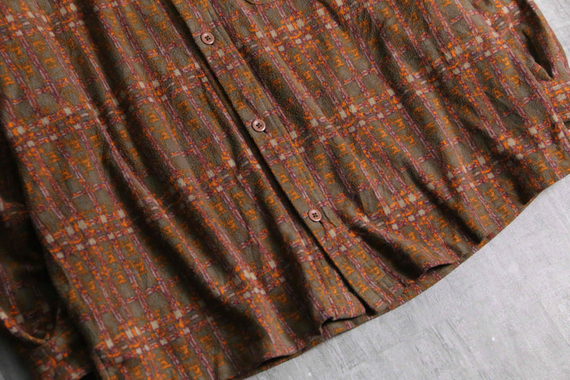 1990s NIKE ACG mosaic pattern fleece shirt