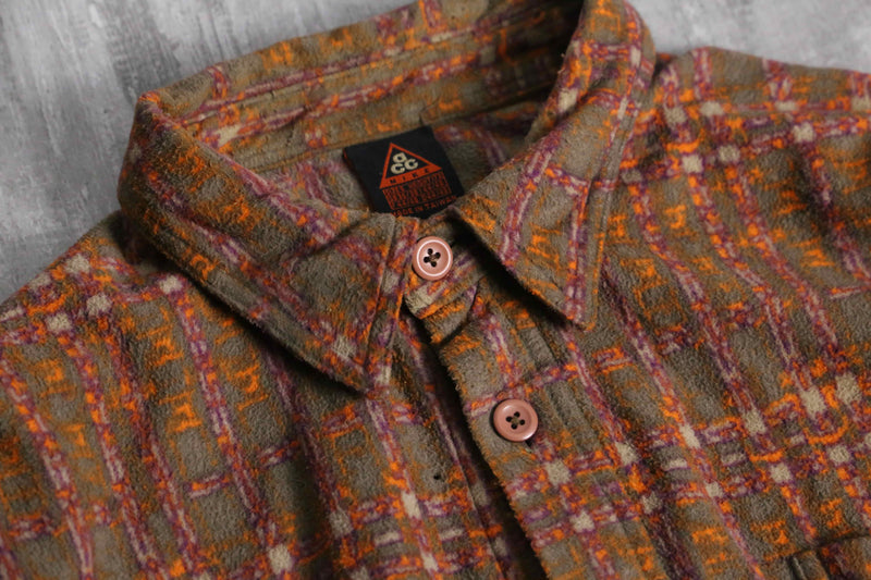 1990s NIKE ACG mosaic pattern fleece shirt