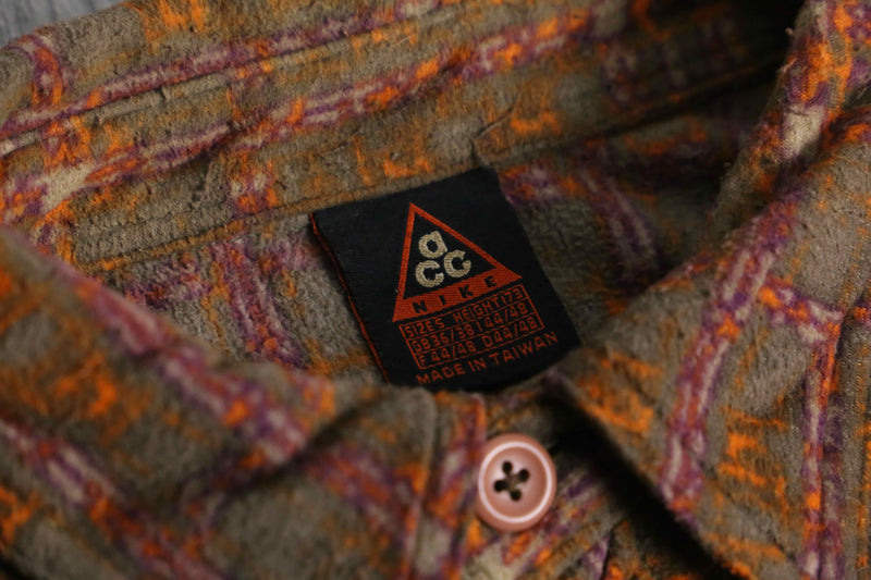 1990s NIKE ACG mosaic pattern fleece shirt