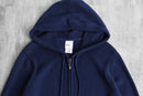 navy knit zip foodie
