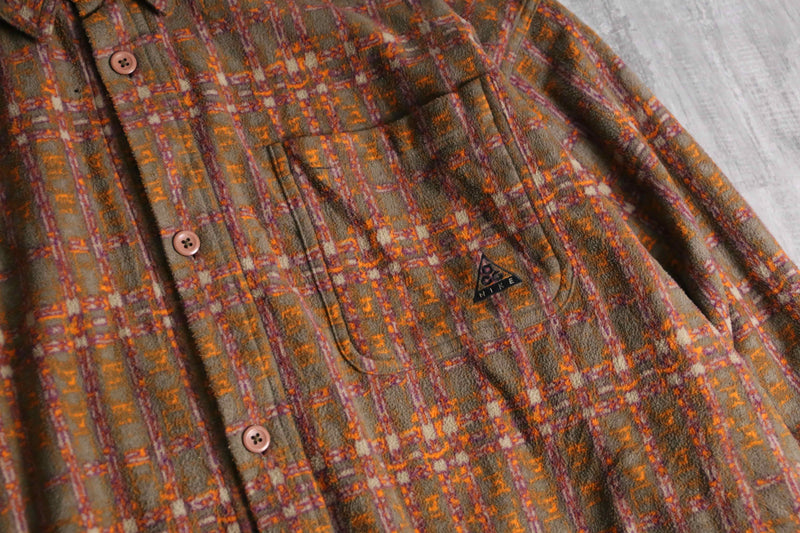 1990s NIKE ACG mosaic pattern fleece shirt