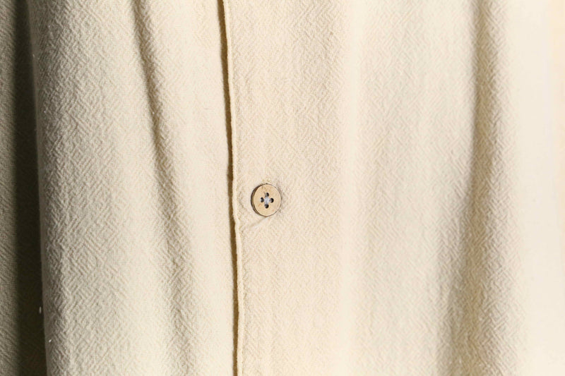 "KING SIZE" ivory open collar shirt