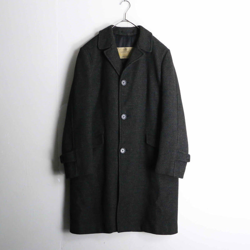 70~80's "Aquascutam" vintage scottish tweed single chester coat