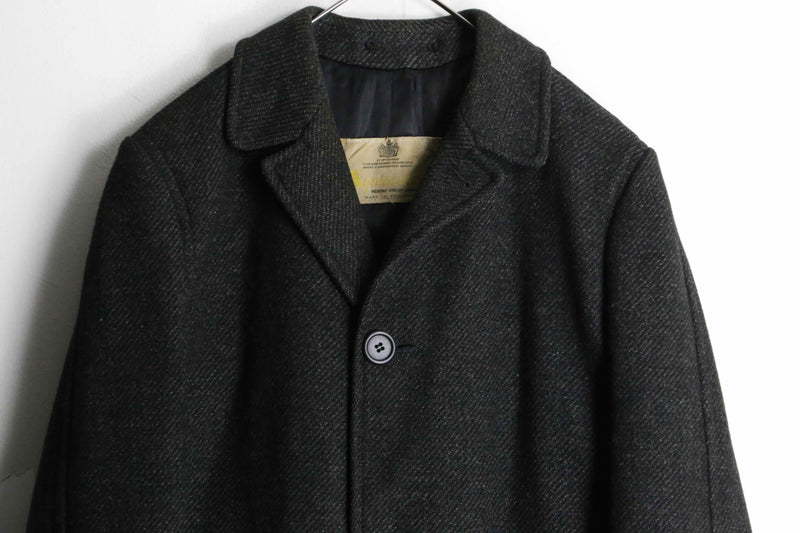 70~80's "Aquascutam" vintage scottish tweed single chester coat