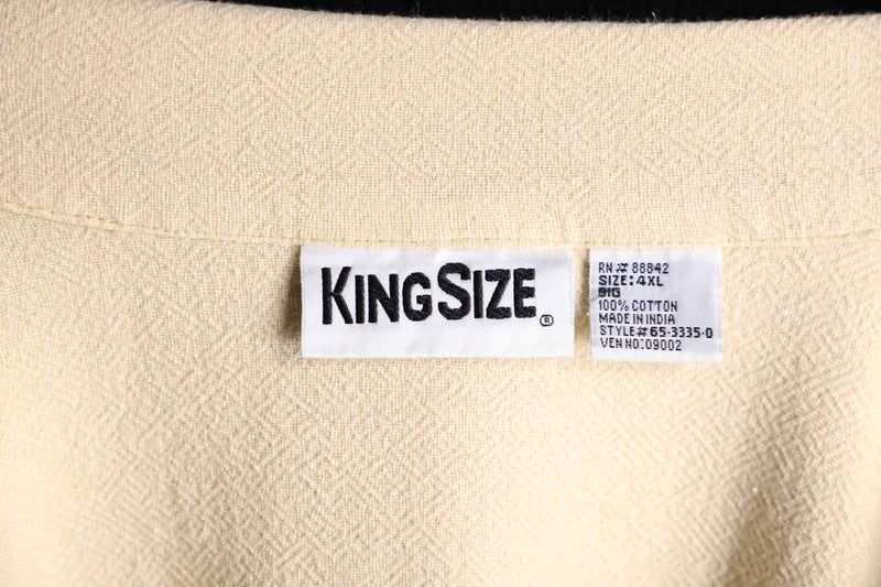 "KING SIZE" ivory open collar shirt