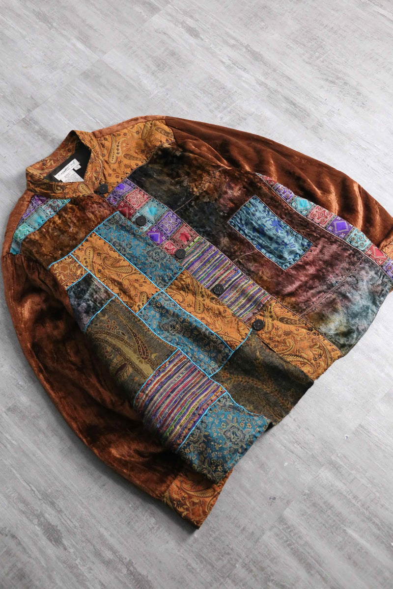 switch design velour shirt jacket