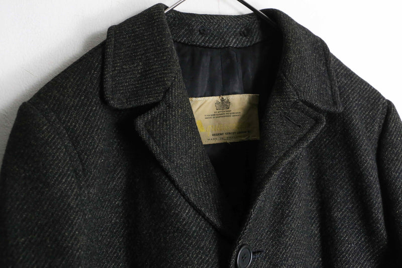 70~80's "Aquascutam" vintage scottish tweed single chester coat