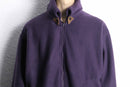 purple color fluffy hi neck jacket