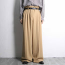 beige color high waist 2 tuck wide pants