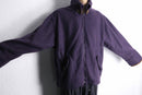 purple color fluffy hi neck jacket