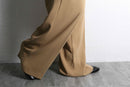 beige color high waist 2 tuck wide pants
