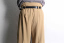beige color high waist 2 tuck wide pants