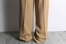 beige color high waist 2 tuck wide pants
