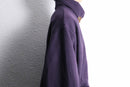 purple color fluffy hi neck jacket