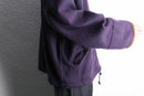 purple color fluffy hi neck jacket