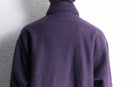 purple color fluffy hi neck jacket
