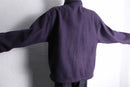 purple color fluffy hi neck jacket