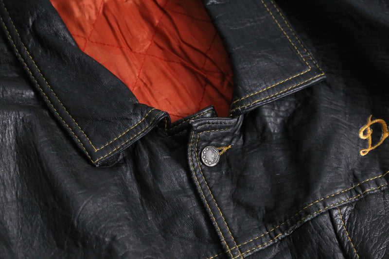 1990s DIESEL lamb skin leather tracker jacket