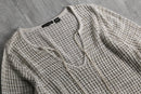 2000s lace up openwark knit pull