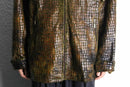 crocodile film print zip-up  jacket