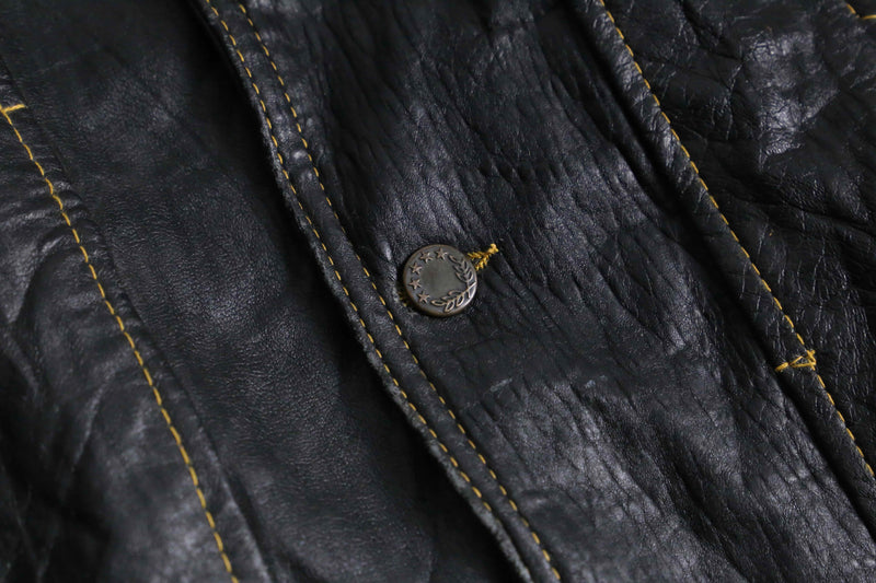 1990s DIESEL lamb skin leather tracker jacket