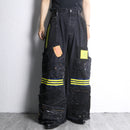 "Re:make" track baggy denim pants