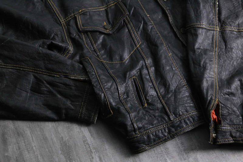 1990s DIESEL lamb skin leather tracker jacket