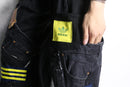 "Re:make" track baggy denim pants
