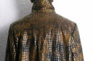 crocodile film print zip-up  jacket