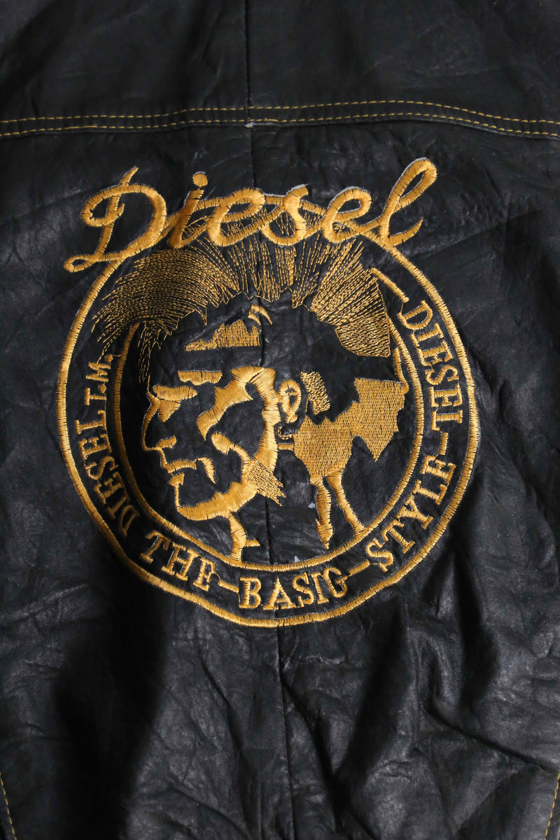 1990s DIESEL lamb skin leather tracker jacket