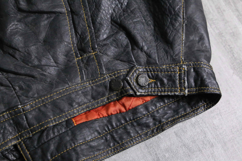 1990s DIESEL lamb skin leather tracker jacket