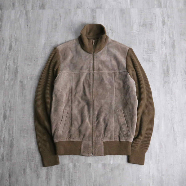 brown suede leather switch drivers knit