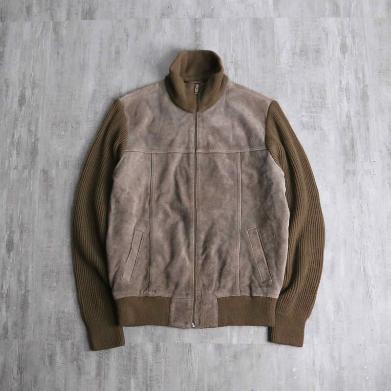 brown suede leather switch drivers knit