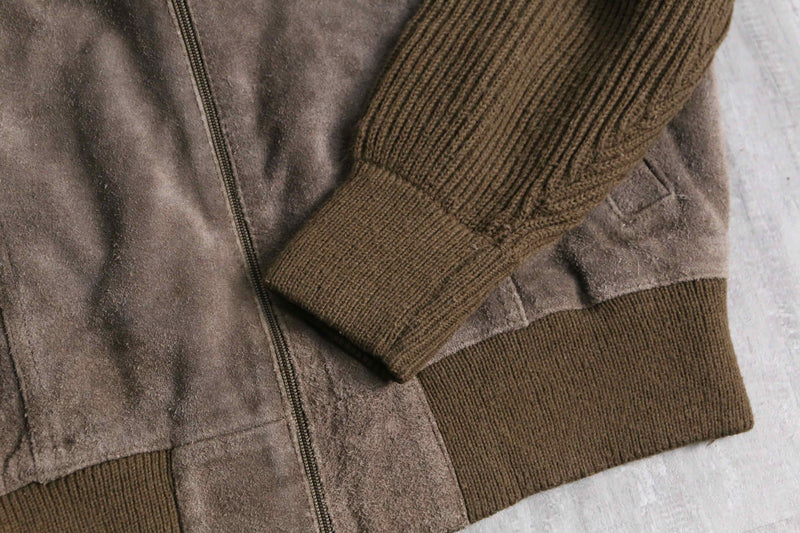 brown suede leather switch drivers knit