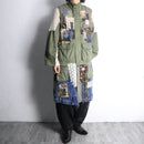"Re:make" lace up design military coat