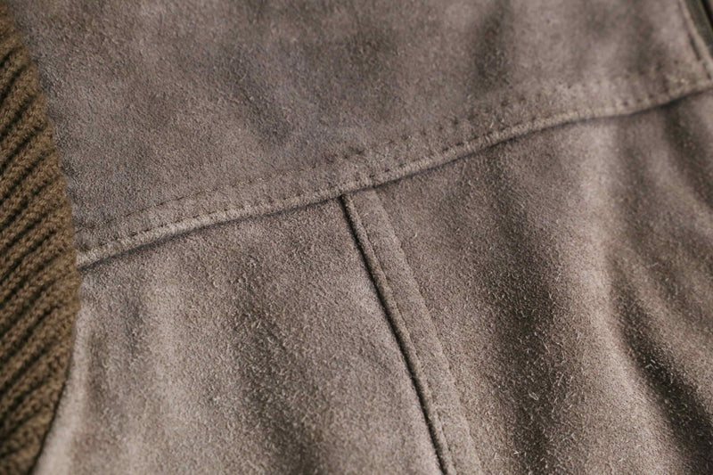 brown suede leather switch drivers knit