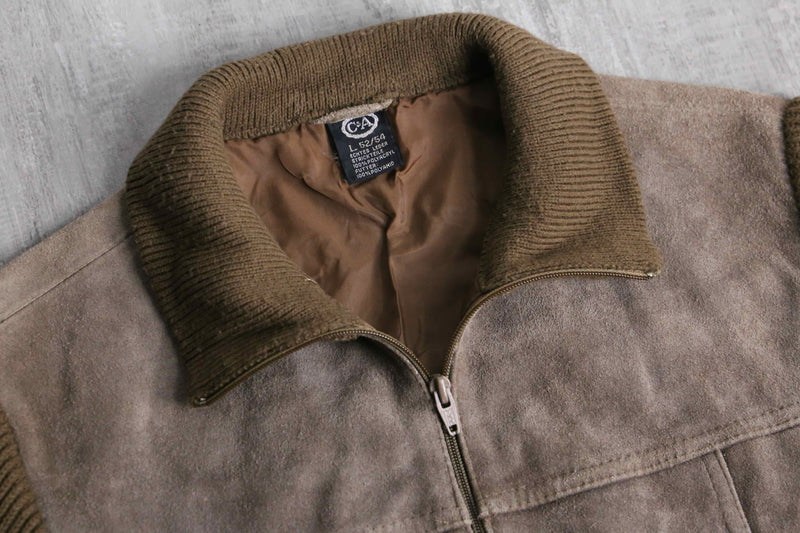 brown suede leather switch drivers knit