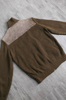 brown suede leather switch drivers knit