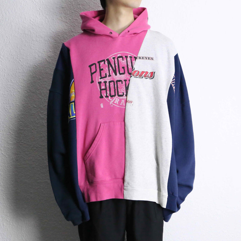 "Re:make" docking multicolor loose hoodie