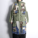 "Re:make" lace up design military coat