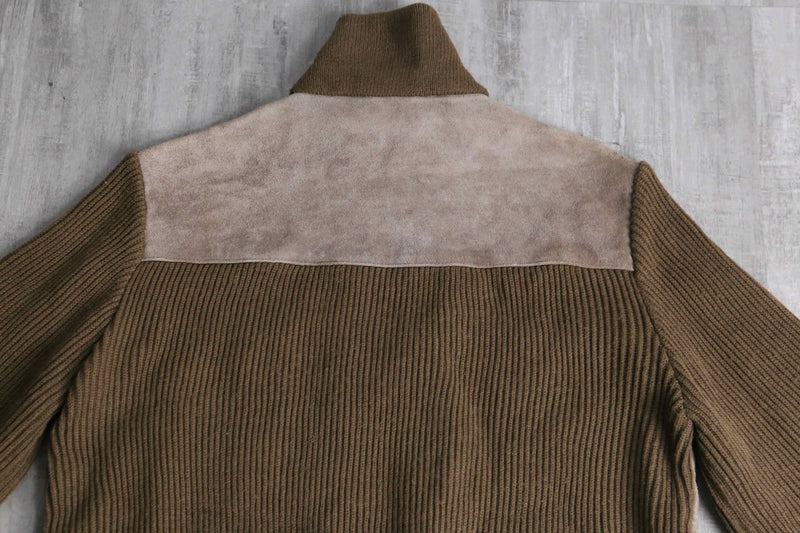 brown suede leather switch drivers knit