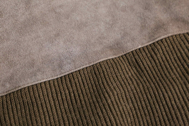 brown suede leather switch drivers knit