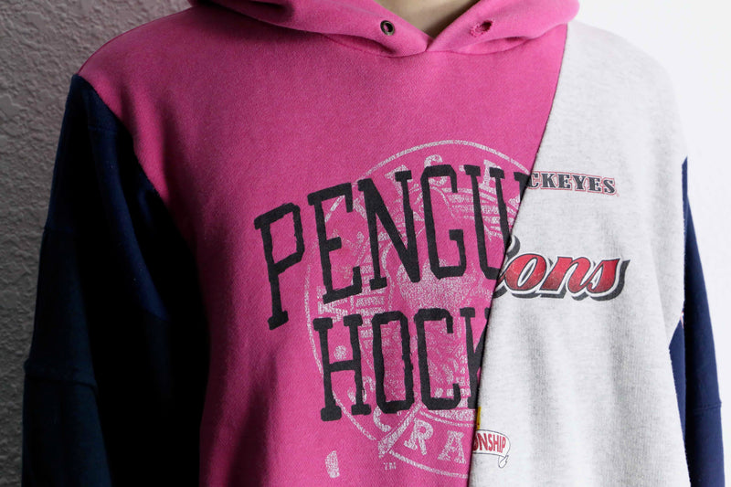 "Re:make" docking multicolor loose hoodie