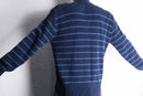 ”L.L.Bean” cool color horizontal stripe henley neck knit