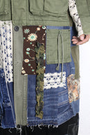 "Re:make" lace up design military coat
