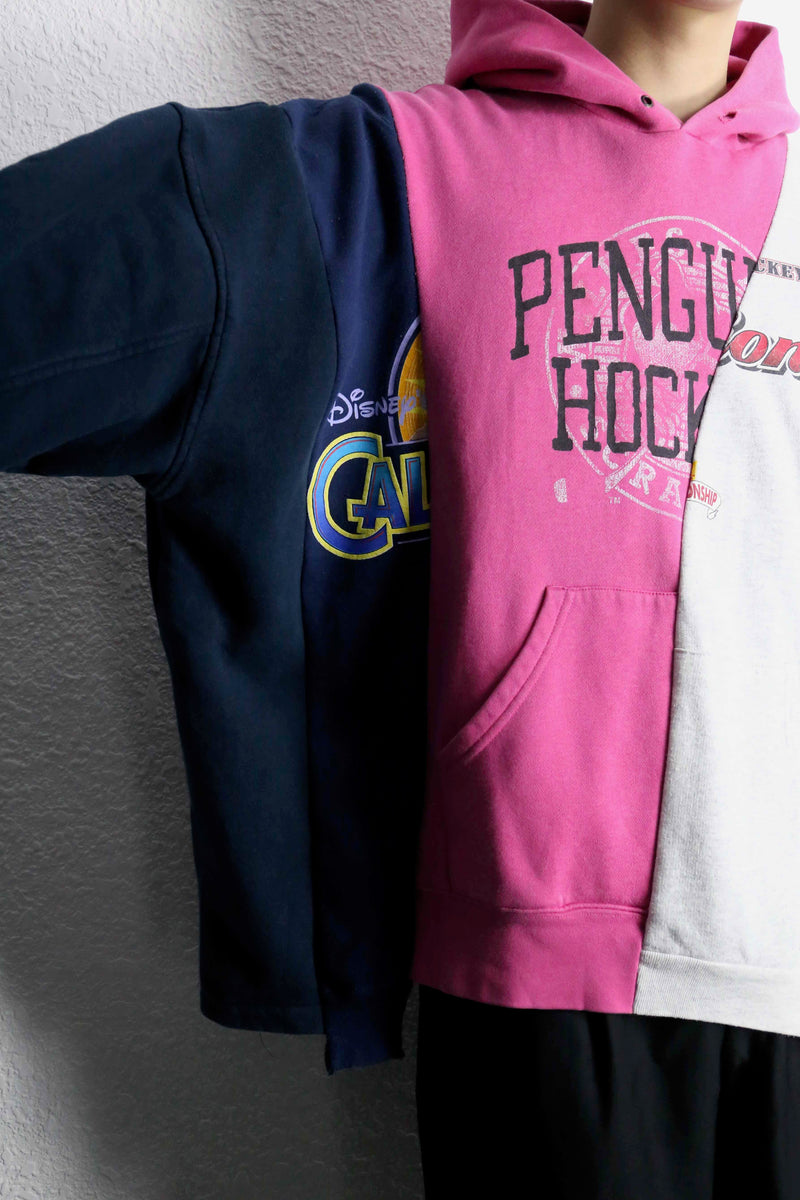 "Re:make" docking multicolor loose hoodie