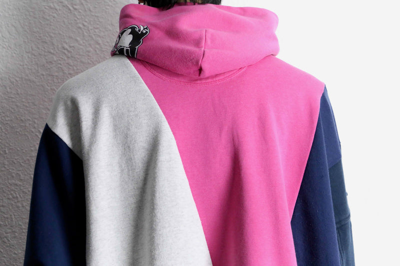 "Re:make" docking multicolor loose hoodie