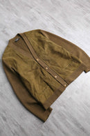 1960〜70's brown suede leather switch knit cardigan