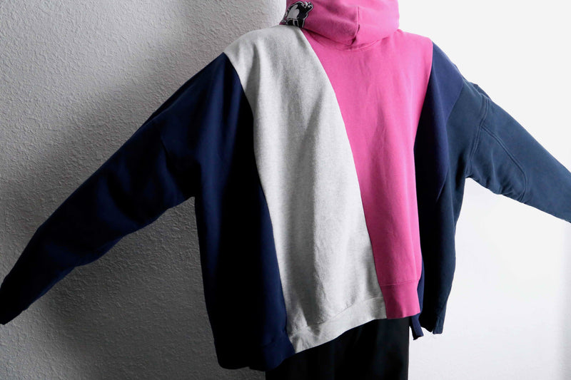 "Re:make" docking multicolor loose hoodie