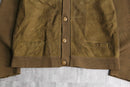 1960〜70's brown suede leather switch knit cardigan